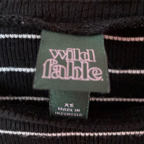 Striped Wild Fable Black And White Crop Top - Picture 3 of 3